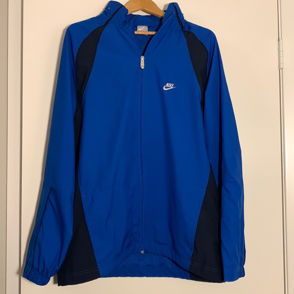 Nike Mens Polyester Jacket Blue Large